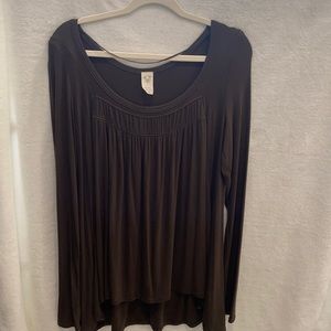 We The Free- Free People Olive Green Long Sleeve Top